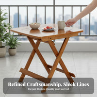 Square Foldable Table and Stool Set Foldable Portable Furniture Space-Saving Rounded Corners for Families, Apartment Dwellers