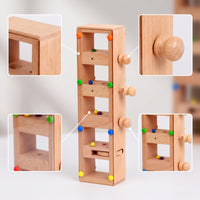 Wooden Pylon Toy Montessori Wooden Bead   Fine Motor Toy with Knobs for Kids