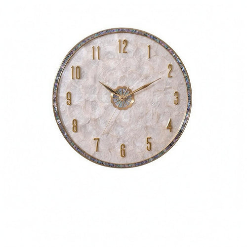 Shell Dial Clock Gold Numerals Timekeeper Simple Style Home Decor