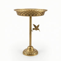 Pedestal Bird Bath Shallow-Basin Bird Bath with Pedestal Space-Saving for Yard
