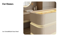 Creamy Aesthetic Wavy Front 6-Drawer wardrobe chest Slim contour Dressing Table Multifunctional Chest of Drawers Modern Design for Apartment Dwellers, Homeowners, Families, Bedroom, Living Room, Hallway, Office