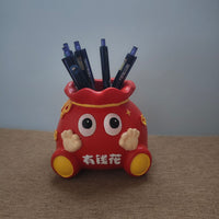 Cartoon Resin Figurine Creative Money Flower Desktop Storage Pen Holder Anti-Anxiety Resin Craft