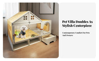 Multi-Room Design Dog House Crate with Toilet Easy to Clean Small Dog Kennel with Potty Area Windproof Pet Housing for Young Dogs