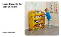 Duck Toy Storage Rack Space-Saving Kids Storage Cabinet with Bins Large Capacity
