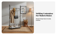 Rolling Clothes Rack Freestanding Wardrobe Stand Minimalist design for Entryway
