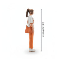 Miniature Female Figurine Standing 1/64 Scale Figure Realistic for Photographers