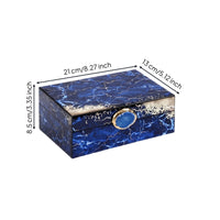 Glass Jewelry Box Marbled Jewelry Box with Hinged Lid Elegant for Women, Vanity