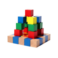 60 Pieces Colorful Wooden Cube Blocks Learn While Playing 3D Brainteaser Blocks Develops Logical Thinking Spatial Reasoning Toy Hand-Eye Coordination for Children, Preschoolers, Toddlers, Home, Classroom, Daycare