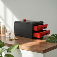 Drawer Tray Water Cleaner Box Pull-out Trays Drawer Aquarium Water Cleaner Black Rectangular for Home Use