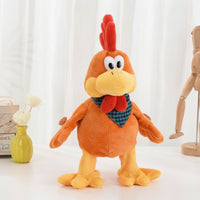 Chicken Toy with Bandana Electric Stuffed Chicken Interactive Cartoon-Style for Children, Playroom, Birthday Party