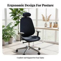 Highrear Ergonomic Chair Reclining Function Office Furniture Adjustable Headrest 360° rotate for Students, Study Room