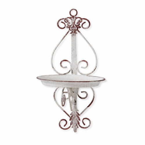 Decorative Iron Shelf Brown Edging Wall Mounted Heart Wall Space Saving