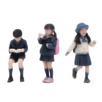 3 Pieces Schoolchildren Figures 3D Printed Diorama Figures Painted Miniature People Figurines for Hobbyists, Dioramas