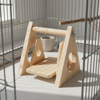 Relieves Boredom Bird Enclosure Rocking Toy Gnaw-Resistant Safe Wooden Bird Swing Detachable Design for Parrots, Small Birds