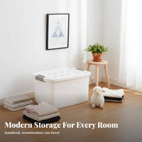 Lidded nested Bin Large Capacity Household Storage Stackable with Lid for Families, Office Workers, Playroom, Closet, Shelves