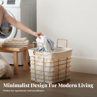 Cylindrical Woven basket with Handles adaptable Storage Basket Large Capacity