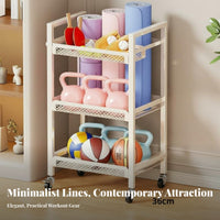Exercise Mat and Dumbbell Holder Portable with Wheels Dumbbell and Exercise Mat Holder Home Gym Storage Rack Sturdy Duty