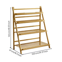 Folding Plant Stand Freestanding Flower Rack Wooden for Living Room, Gardeners