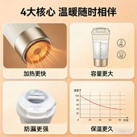 Portable Electric Heating Cup with Wide Voltage, Stainless Steel Vacuum Insulated Mug, European Plug