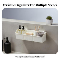 Punch Hanging Basket No Required Hanging Storage Basket Easy Installation Kitchen Storage Organizer for Washroom, Pantry, Under Sink