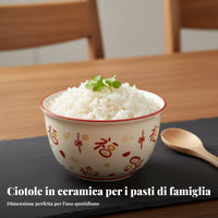 Ceramic Rice Bowl, Cartoon Design, Festive Tableware, Home, Adult