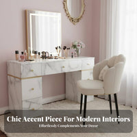 Upholstered Shell Chair with casters effortlessRolling Casters Vanity Stool