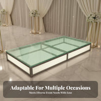 Illuminated Glass Stage Modular Design Reinforced Glass Catwalk Heavy Duty up Walkway for Wedding Organizers, Nightclubs, Exhibitions, Weddings