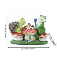 Solar Frog Garden Statue LED Lights Turtle Riding Frog Statue Colorful for Yard
