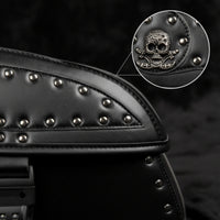 Secure Motorcycle Side Bags with Skull Emblem Hard-Sided Motorcycle Saddlebags with Lock Rugged Heavy-Duty for Daily Riding