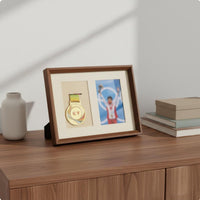 Solid Wood Medal Display Frame Ideal Gift Long-Distance Race Medal Holder Wall Mountable 3D Deep Box Frame for Runners