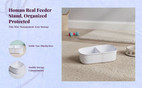 Adjustable elevated pet feeder