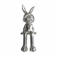 Rabbit Statue Modern Luxe Design Resin Rabbit Figurine Glossy Finish