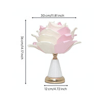 Rose Table Lamp Smooth Dimming Ceramic Lamp with USB Switch Ambient for Vanity