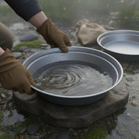 Galvanized Gold Pan Rust Resistant Gold Prospecting Pan for Hobbyists, Beginners