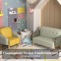 Young Child Two-Seater Sofa Nordic Design 2-Seater childs' Loveseat Dense Foam Foam for Preschoolers, Parents, Living Room
