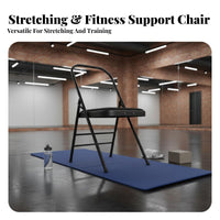 Foldable Design Iyengar Mind-Body Practice Chair Waist Support Iyengar Auxiliary Chair Heavy Duty Frame Fitness Equipment Stable and Long-Lasting for Beginners, Seniors, Home Gym