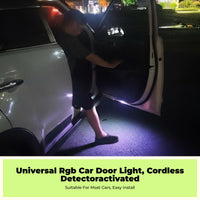 Cordless Car Door Light, RGB Motion Sensor, Waterproof