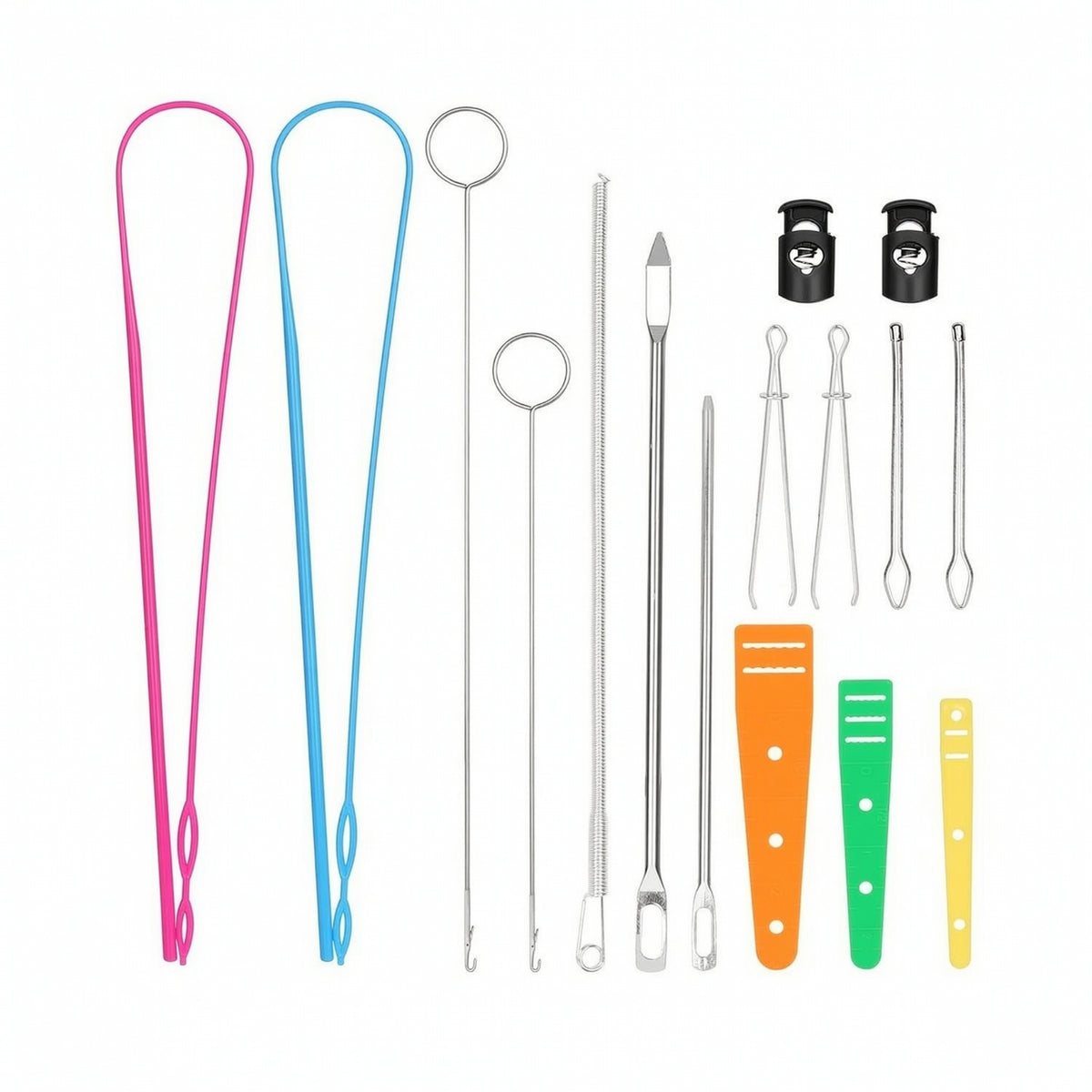 16 Pieces Drawstring Threader Tool Set Portable Bodkin Slim for Sewing, Crafters