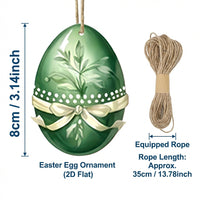 12pcs Easter Hanging Ornament 2D Wooden Easter Decoration Hanging Egg for Indoor, Outdoor Home Party