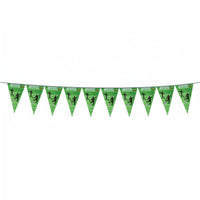 Soccer Themed Bunting Green Color Athletic Flag Banner Lightweight Party Decoration for Kids