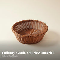 Round Woven Basket Versatile Imitation Wicker Basket Easy to Clean for Families