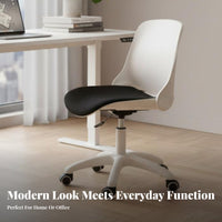 Armless Rolling Task Chair 360-Degree Swivel Armless Rolling Stool Space-Saving