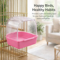 Bird Bath Tub for Cages, Pet Bird Bath Box, Hanging Bathtub Bird Cage Accessory, #variant:Green