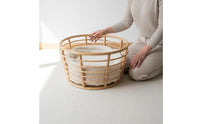 Vintage Design Rattan Posing Basket Gentle Material Baby Photo Prop Handmade Rattan Baby Basket for Newborns