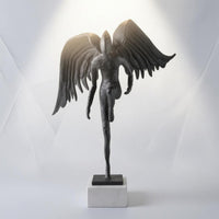 Angel Figure Ornament Large Wings Abstract Angel Sculpture Lustrous