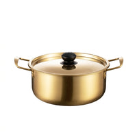 Milk Pan for Home Office and Dorm Room Cooking, 410 Stainless Steel Noodle Pot with Utensils, Handheld Soup Pot, Korean Style Noodle Cooker