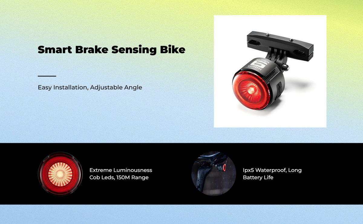 Brake-sensing USB-C LED bike light