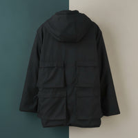 Matte Hooded Jacket Quick-Drying Jacket with Pockets Casual Outerwear Loose Fit for Commuting, Travel