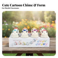 8 Pieces Labeled Notes 8 Note Handbells Individual Compartments Children's Hand Bells Cardboard Box Music Bells Clear Cover