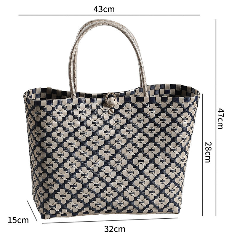 Black Beige Plaid / Large